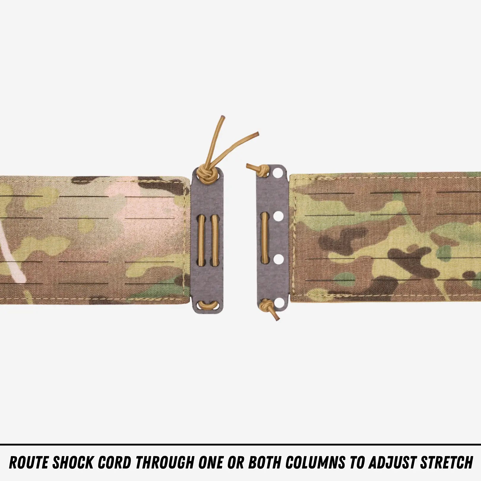 Different routing style of shock cord to allow for tighter or looser fit