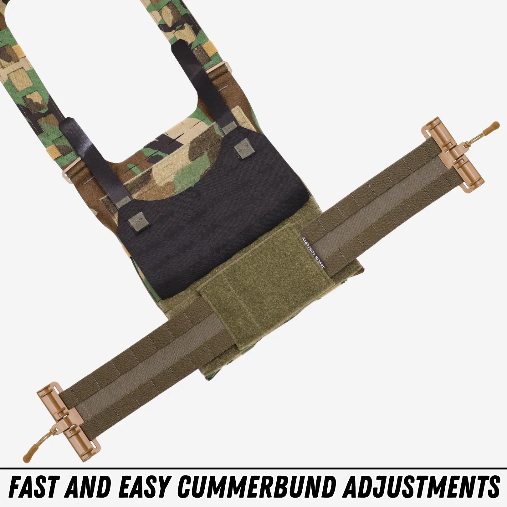 highly adjustable cummerbunds that attach via Velcro