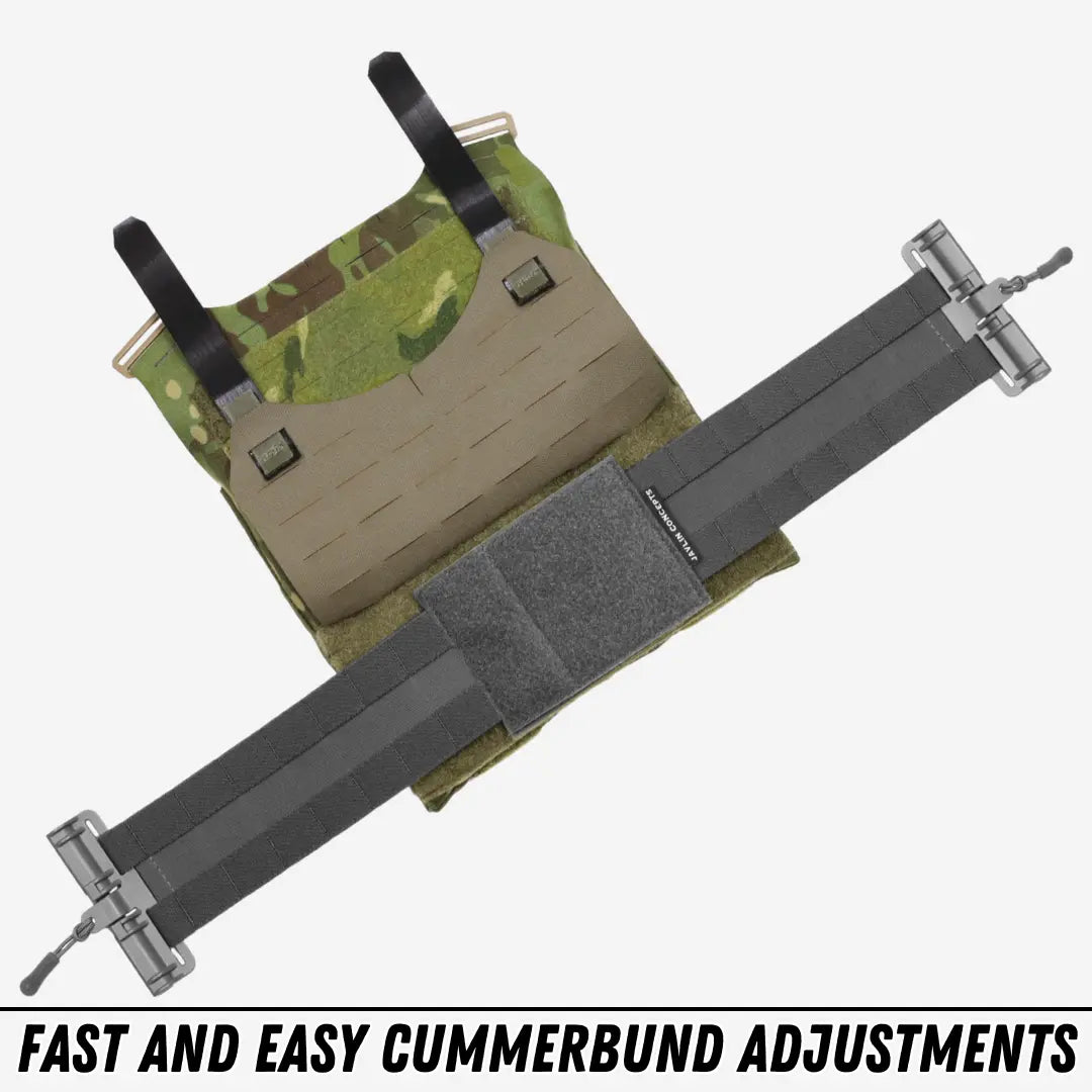 highly adjustable cummerbunds that attach via Velcro