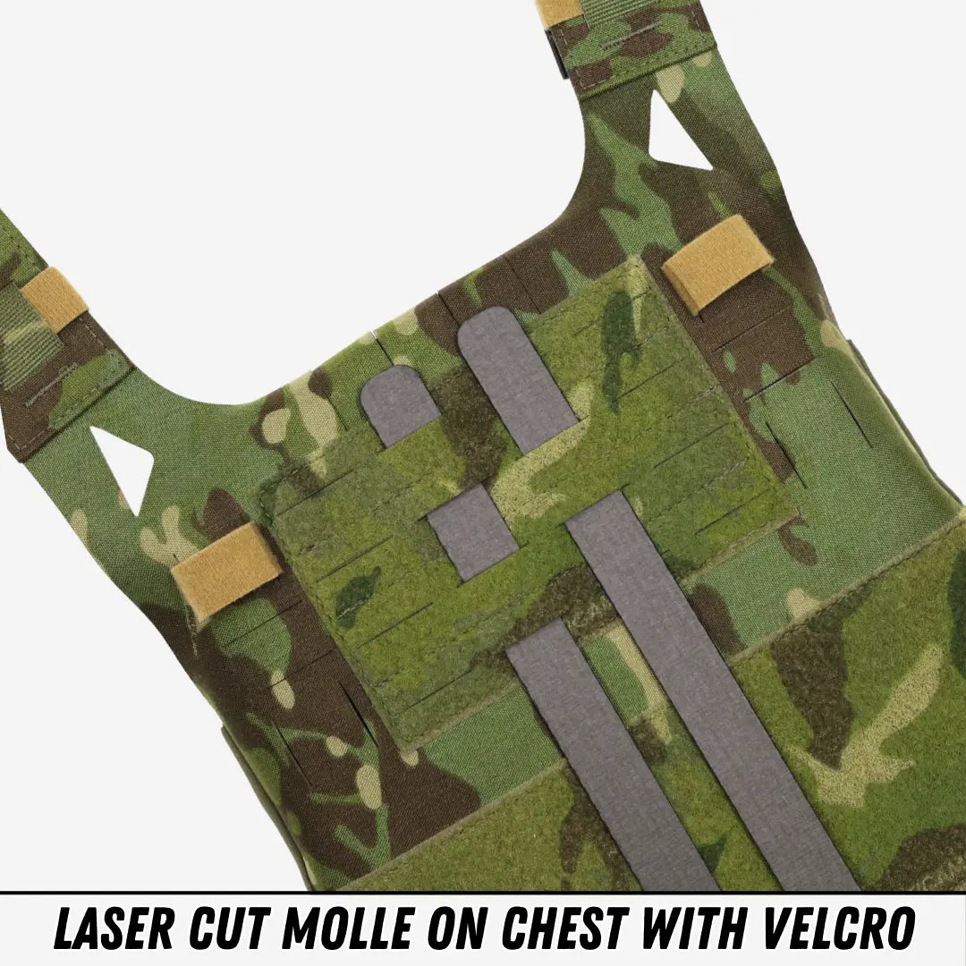 MOLLE / PALS webbing on chest portion of plate bags