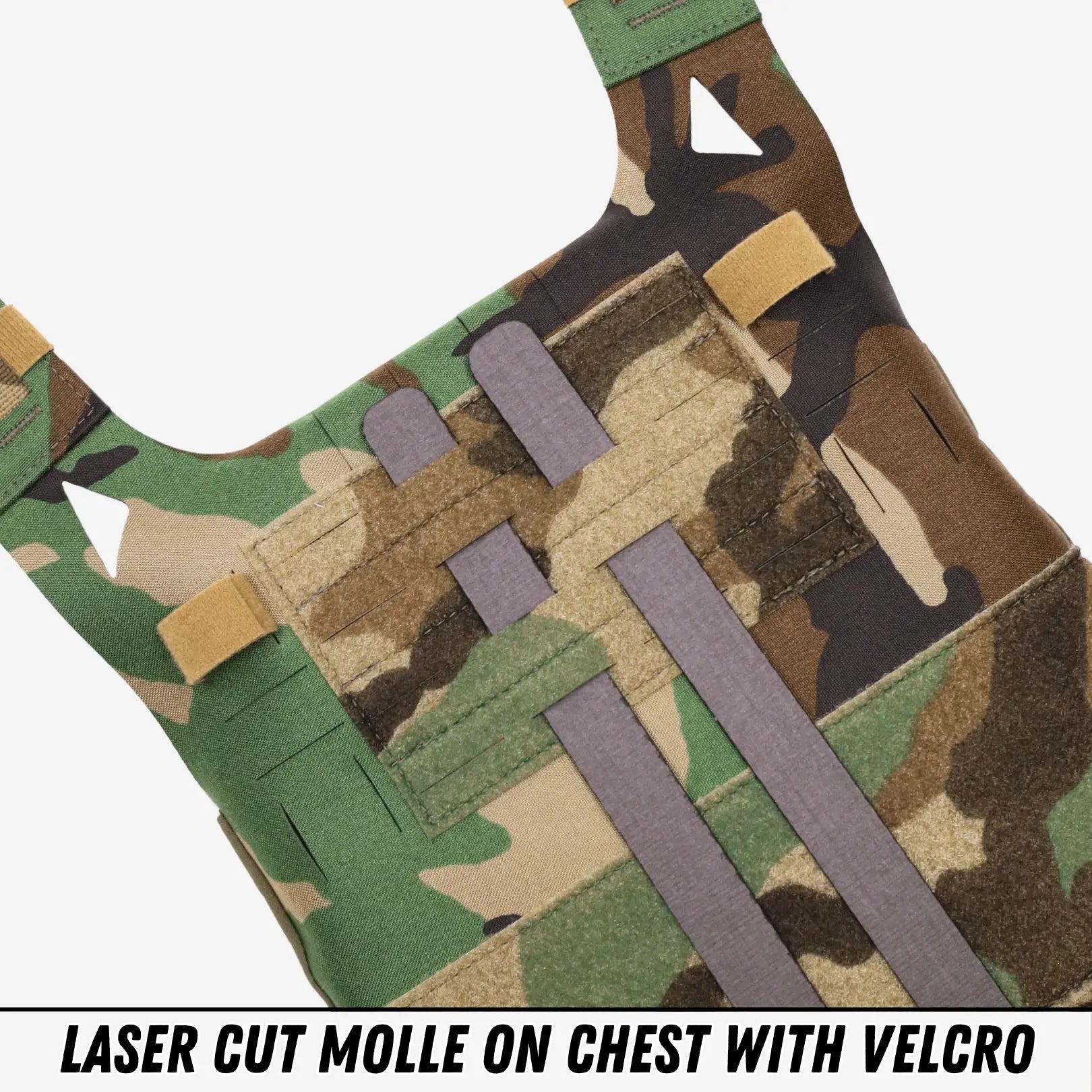 MOLLE / PALS webbing on chest portion of plate bags
