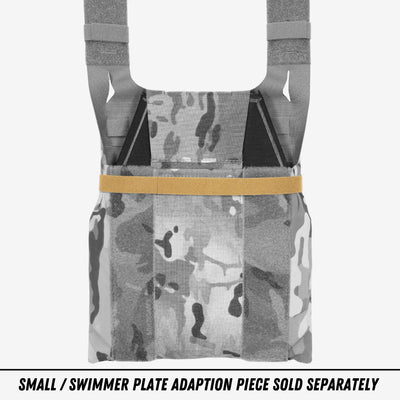 Compatibility shown with a small / swimmer plate adaption piece 