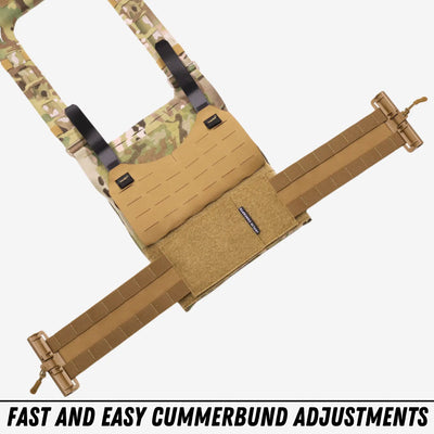 highly adjustable cummerbunds that attach via Velcro 