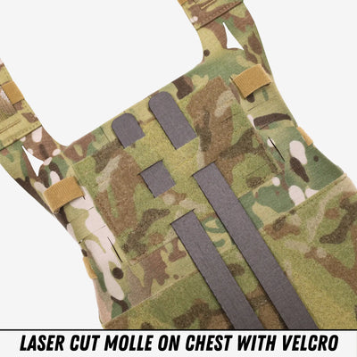 MOLLE / PALS webbing on chest portion of plate bags 
