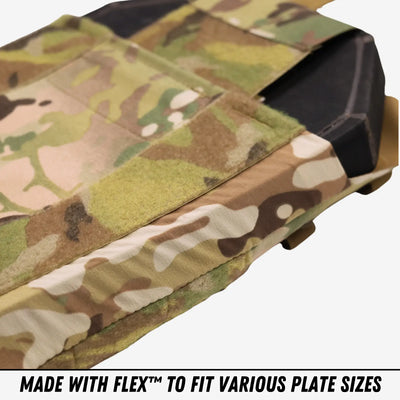 Stretch material that allow for thicker ballistic plates 